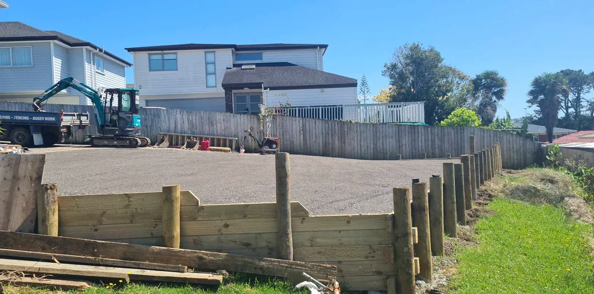 Timber retaining wall in Auckland